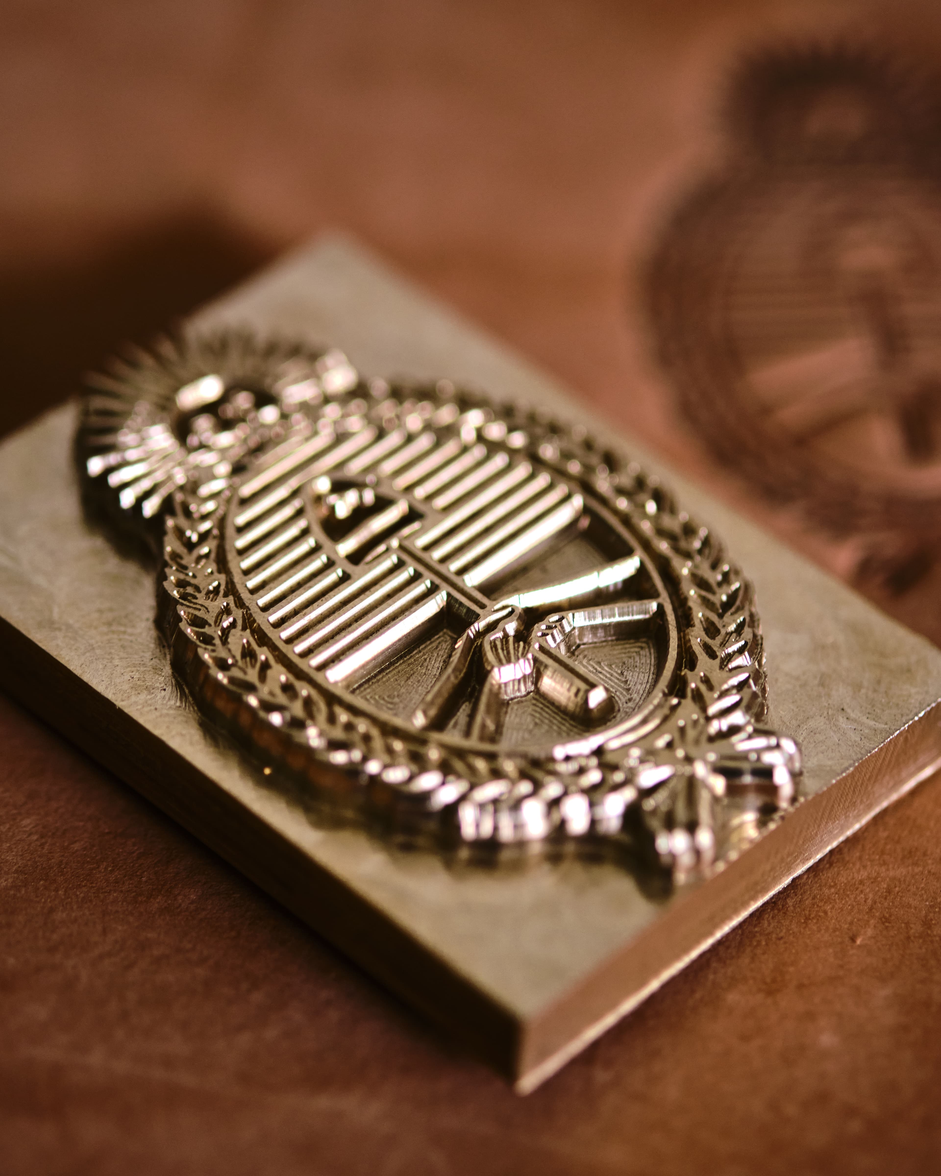 Escudo Nacional marcado en cuero