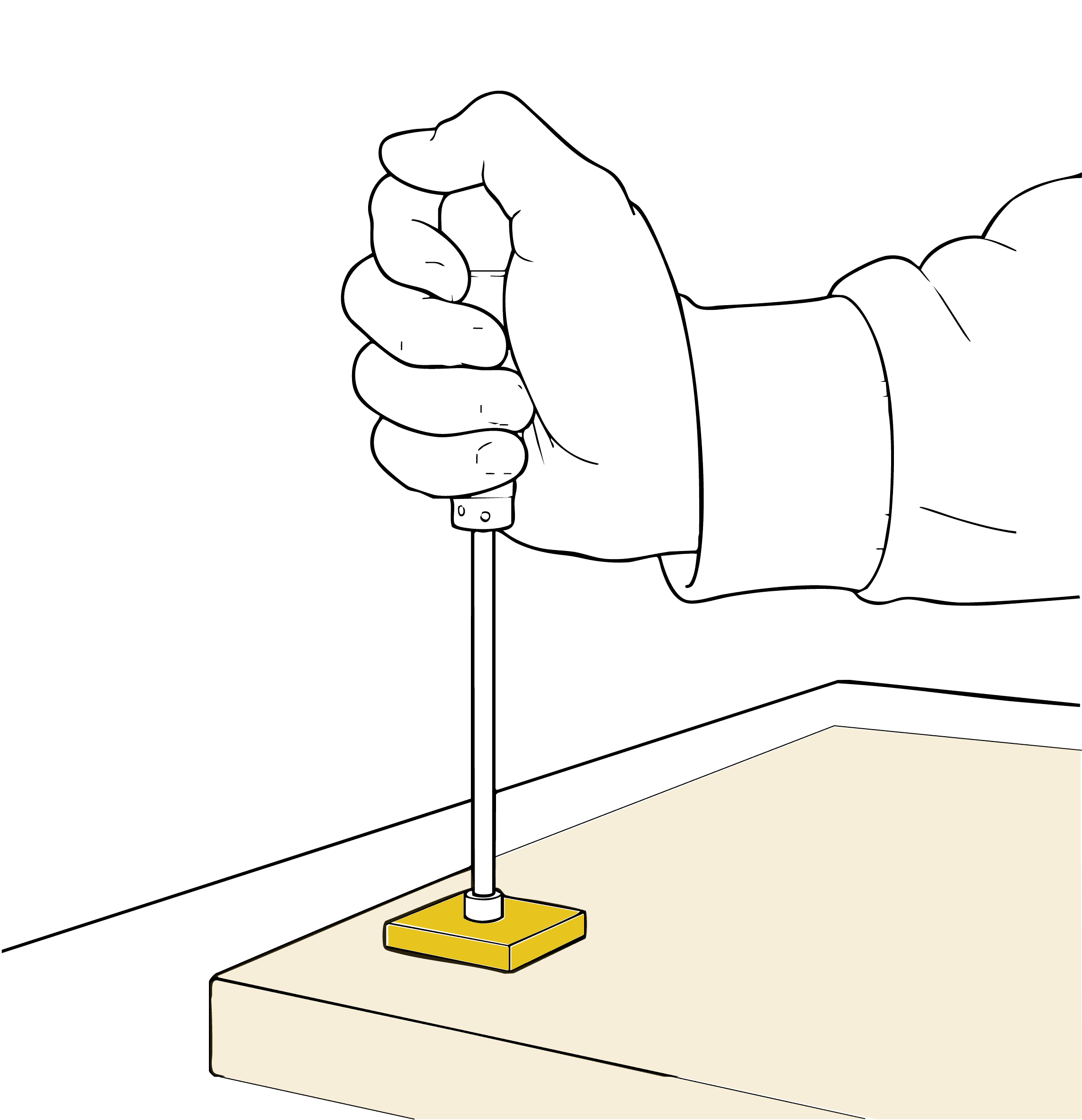 Esquema de marcado en madera con sello caliente
